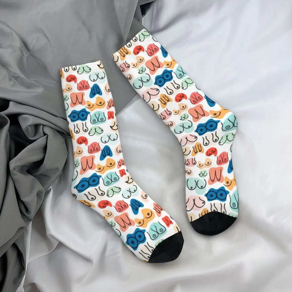 New Male Men Socks Hip Hop Boobs Cartoon Sock Polyester Graphic Women Socks Spring Summer Autumn Winter