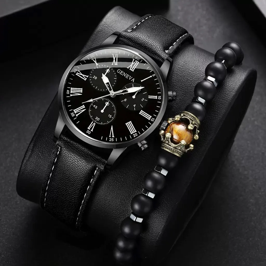 Мужские деловые часы, модный кожаный ремешок с арабским циферблатом, мужские кварцевые часы, набор браслетов Relogio Masculino Часы Мужские Мужские деловые часы, модный кожаный ремешок с арабским циферблатом, мужские кварцевые часы, набор браслетов Relogio Masculino Часы Мужские