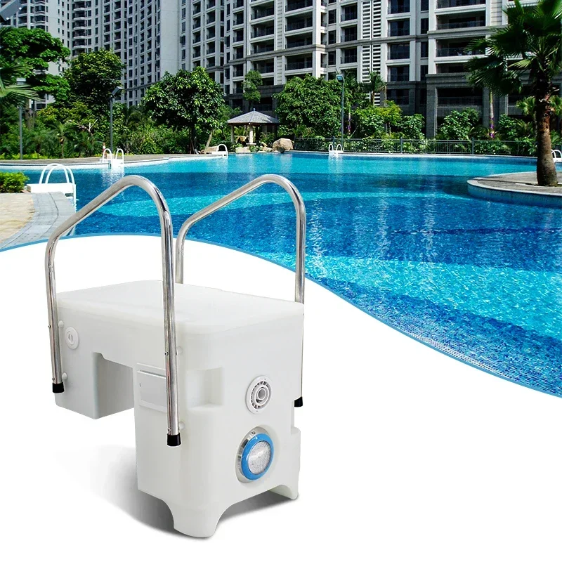 Factory PK8021 Model Acrylic Integrative Plastic Pool Filter for Children Swimming Pool 10m3/h Wall Mount Filter with Handrails