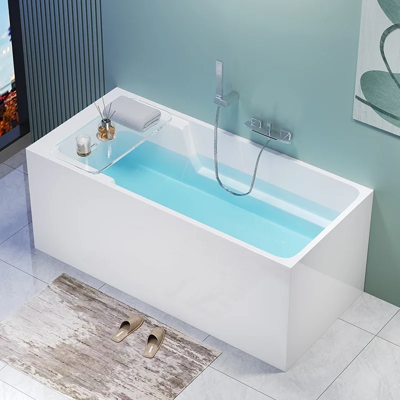 2024 new high-end square bathtub small apartment Internet celebrity insulation modern hotel beauty salon foot bath shop home