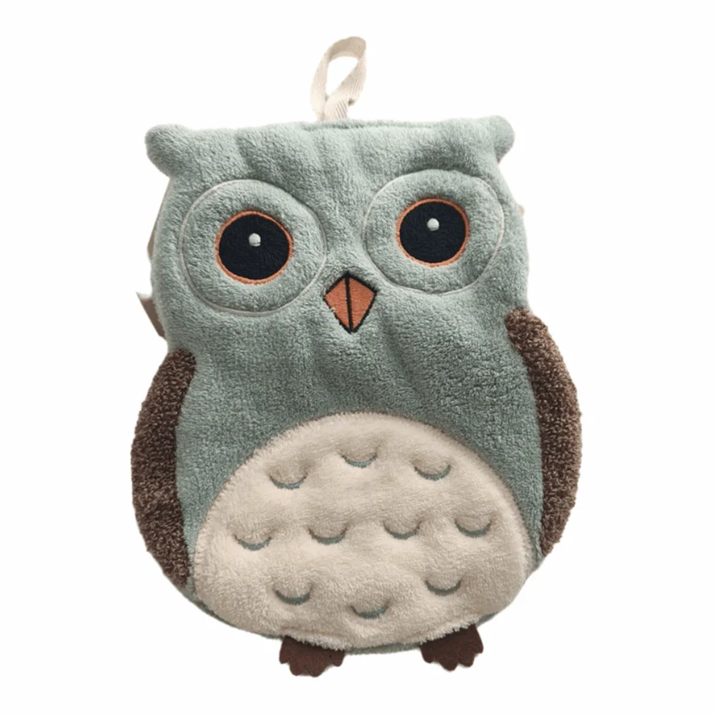 Funny Soft Owl Hanging Towels Absorbent Cartoon Hand Washcloth Cute Lint Free Kitchen Towel Kitchen