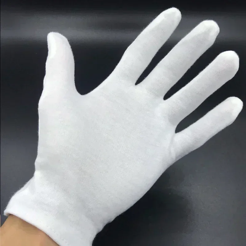 Gants de Travail Blancs en Coton Doux pour Manutention des Mains Sèches, de Film, SPA, de Cérémonie, Haute Commande, Outils de Livres Ménagers