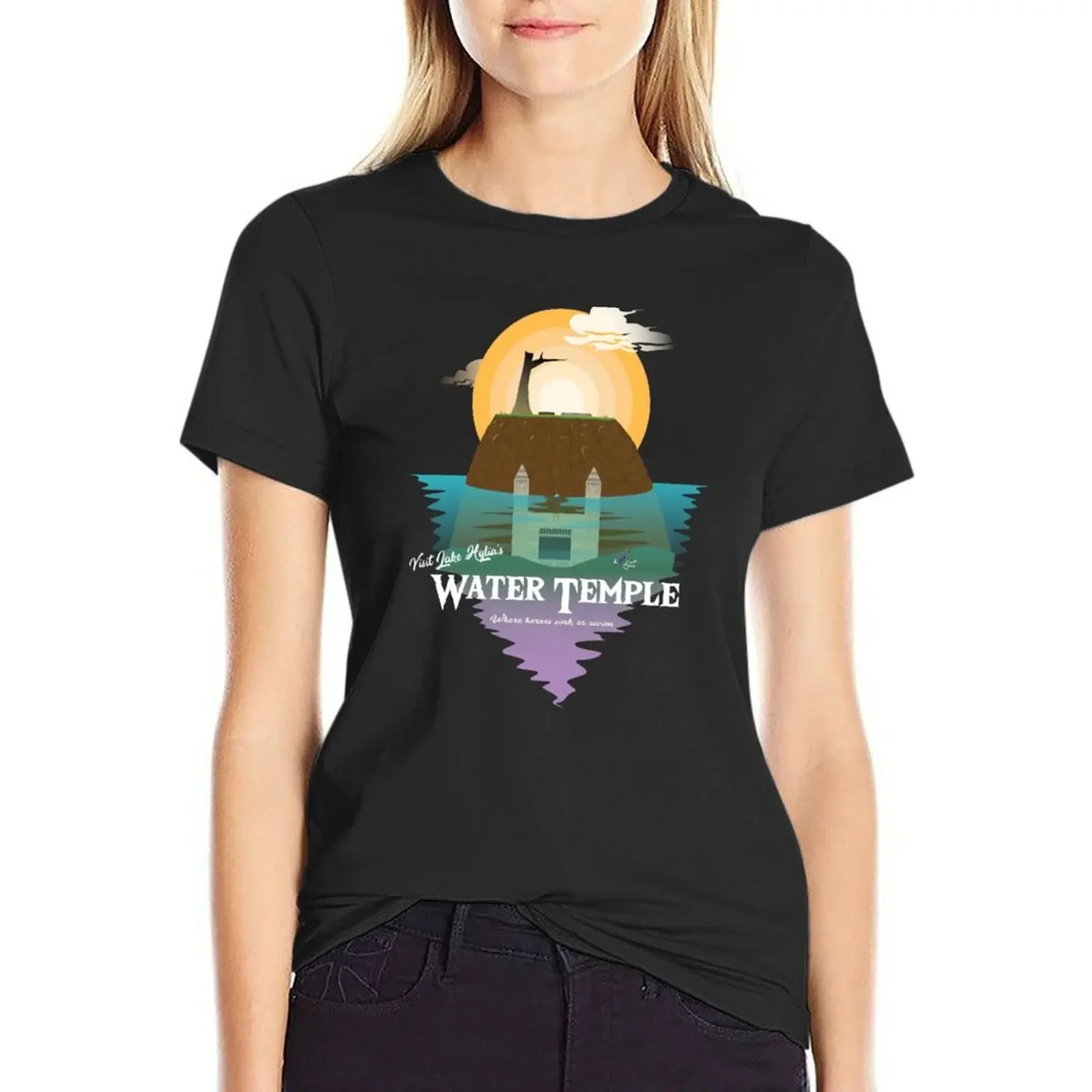 Water Temple T-shirt Blouse anime clothes plain t shirts for Women