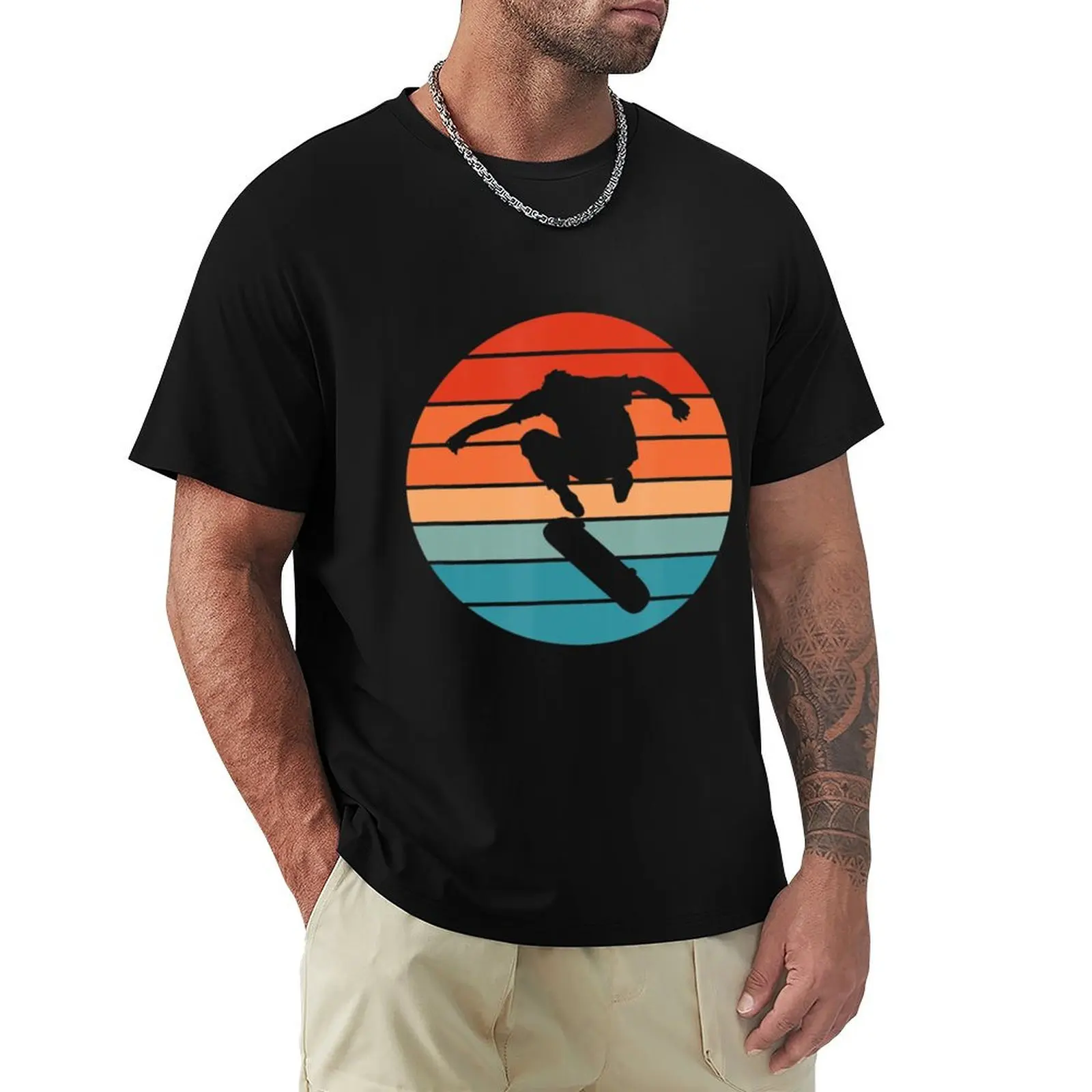 

Skateboarding Skateboard Kickflip Skating Skater Vintage T-Shirt Large Size Loose Casual Tee