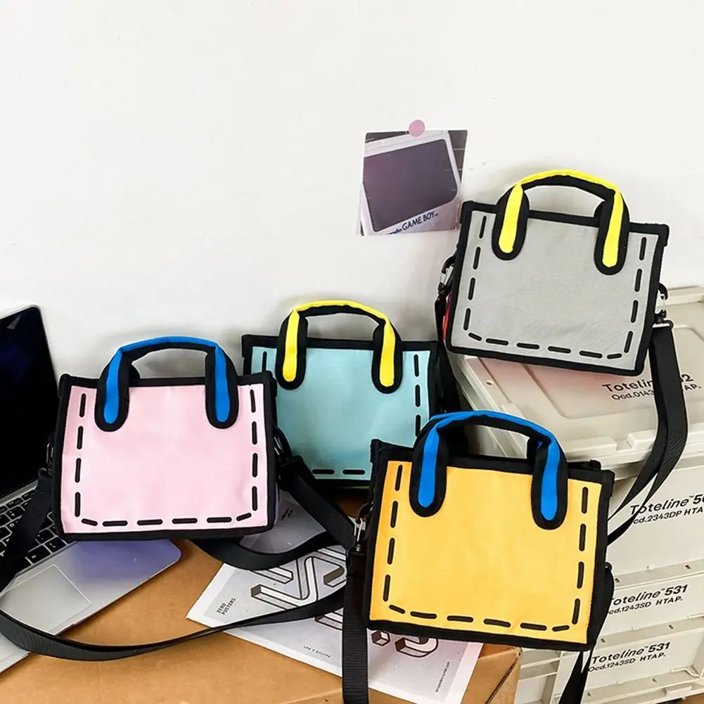 

Женская повседневная сумка через плечо 2D с комиксным принтом, стильная и модная сумка-облако для женщин