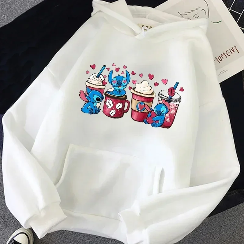 Funny Cartoon Hoodies Women\'s Sweatshirts Cute Mouse for Cake Drink Garment Autumn Long Sleeves Streetwear Woman Clothing Tops