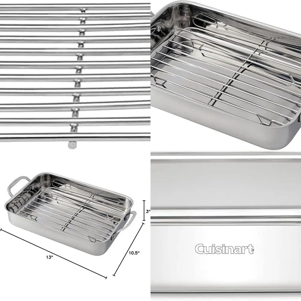 

14 Classic Cookware Set with Lasagna Pan and Stainless Steel Roasting Rack