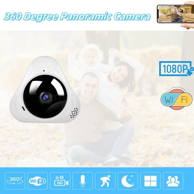 

1080P HD Wifi Camera 360 Degree Panoramic Security Protection Fisheye IP Cam Smart Home Night Vision CCTV Surveillance Camcorder