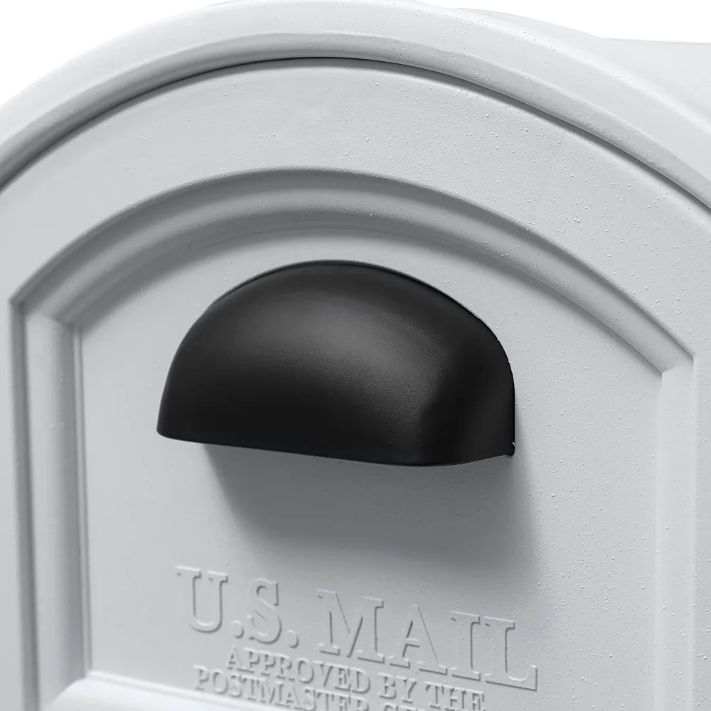 Town-to-Town XL Post-Mount Mailbox, USPS T4 Sized Mailbox, Easy to Install, Durable, Weather Resistant, Classic White