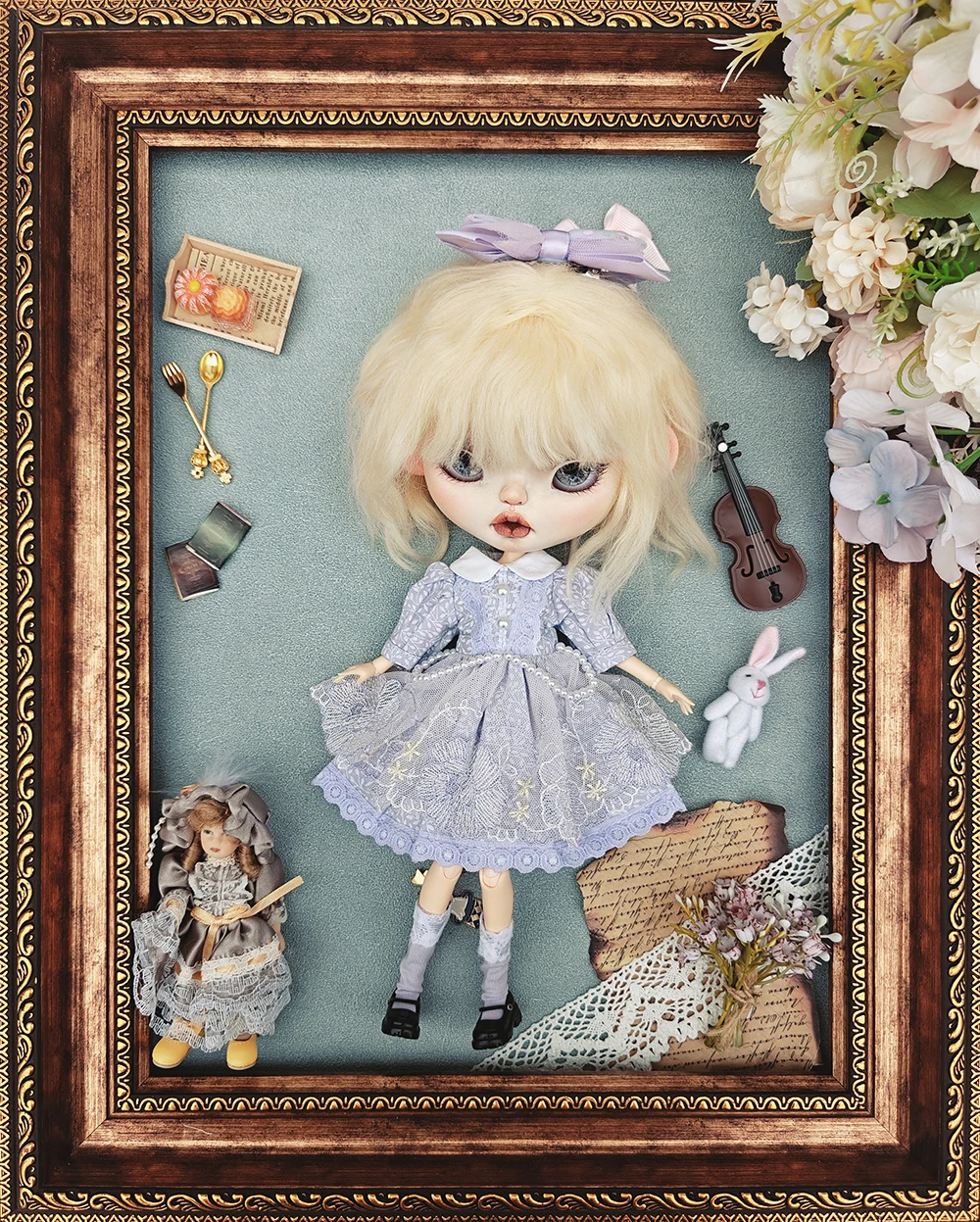 

Blythe doll clothes Handmade Vintage Dress Cute Lace Princess Dress OB22 OB24 AZONEblythe doll clothes Accessories Dress