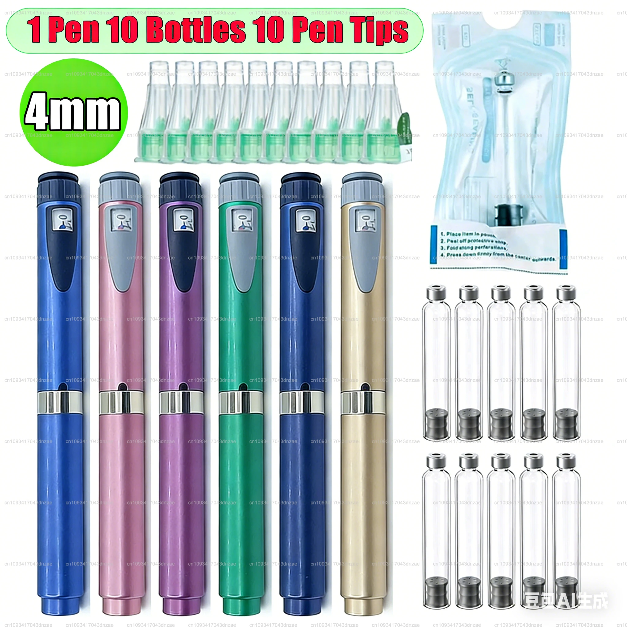 

Magic Pen 3ml Empty Cassette Bottle Cartridges 4mm Pen Tip Sterile Individual Packaging Tattoo Pens Kit for Lilly Insulin Pen