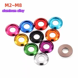 M2 M2.5 M3 M4 M5 M6 M8 colourful Aluminum cup head washer for button head screw Alloy Thin Half Round Pan Head Washer