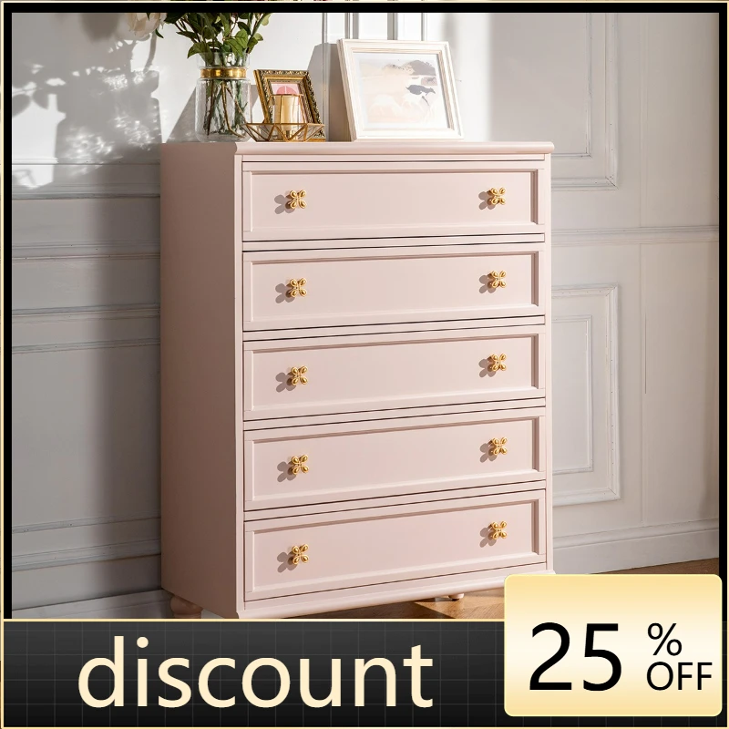 LTT minimalist bedroom bed solid wood furniture light luxury tail chest storage cabinet