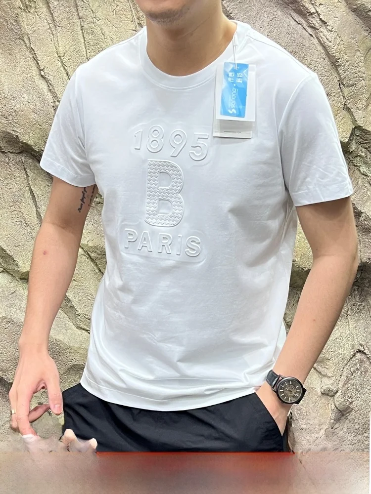 

Italian High-End Line 3D Relief Eming Sorona Cool Feeling Silk Lustrous Cotton Lightweight Luxury Busin ort Sve M...