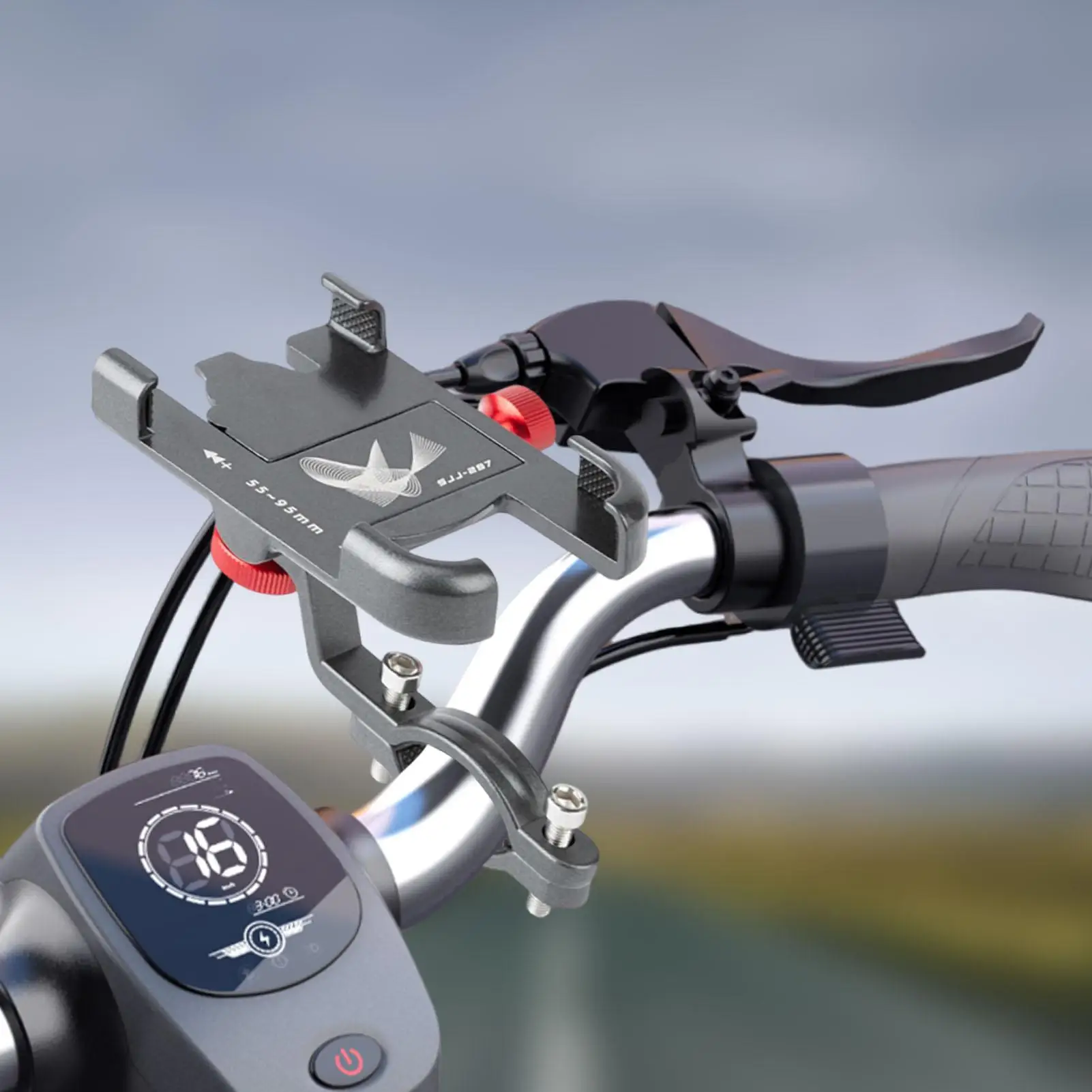 Motorcycle Phone Mount Scooter Handlebar Phone Mount 360 Degree Rotation Anti-Slip Cellphone Navigation Stand Motorcycle