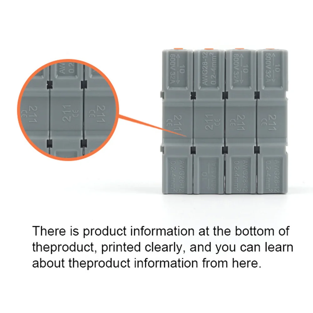 50/100PCS Spliceable Quick Electrical Wire Connector Lever Push-in Wiring Terminals Block 1-to-1 In -Line Compact Cable Clamp