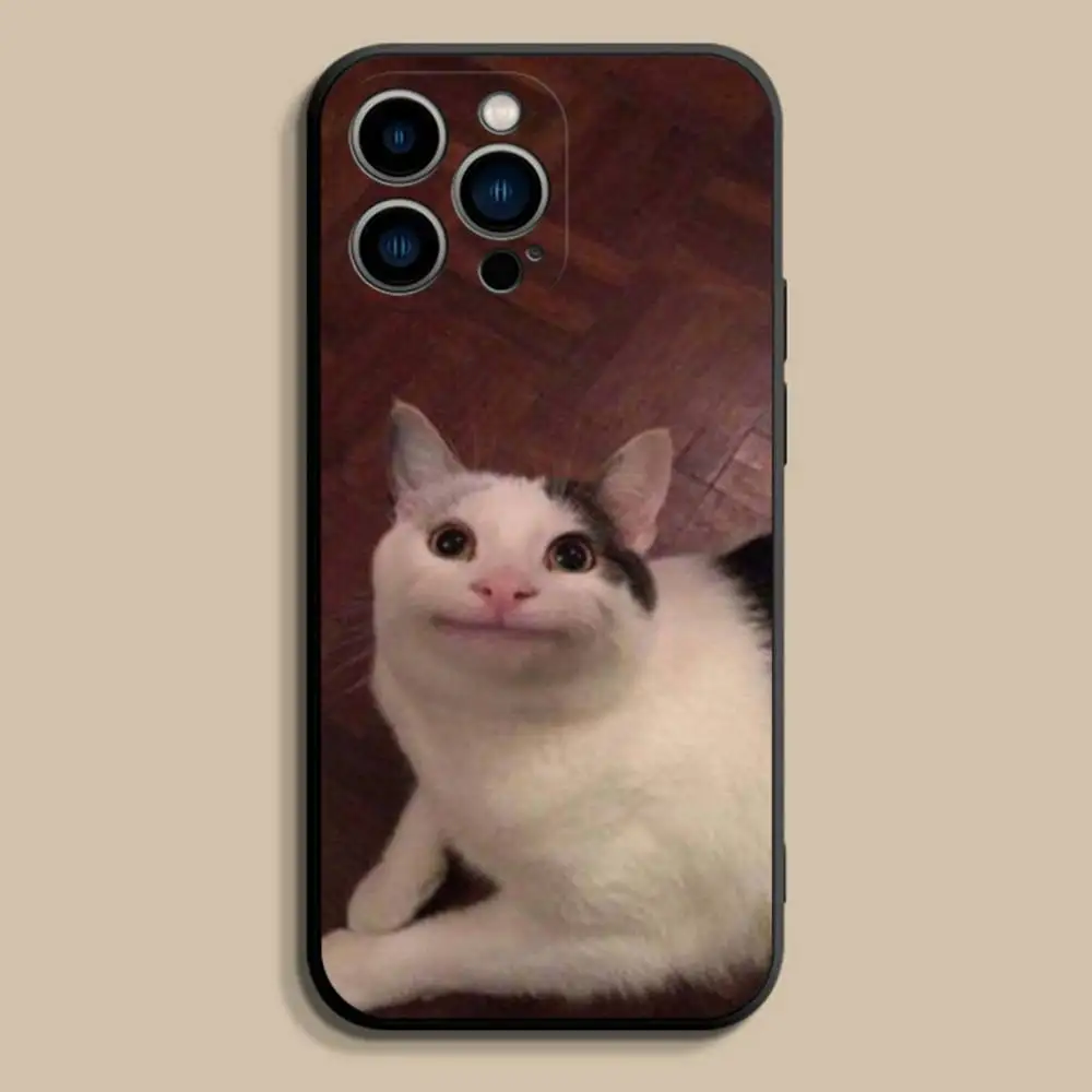 Pet Cat Funny memeS Phone Case For iPhone 17,16,15,14,13,12,Pro,Max,Plus,E,SE4,Air,Mini Black Soft Cover