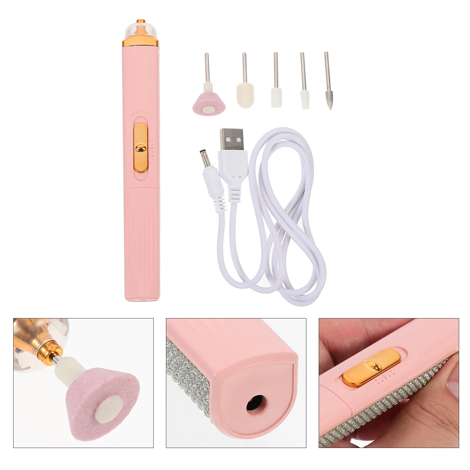 1Set Electric Nail File Cordless Nail Drill Machine Portable Lightweight Manicure Tool Kit for Acrylic Nails with USB Charging