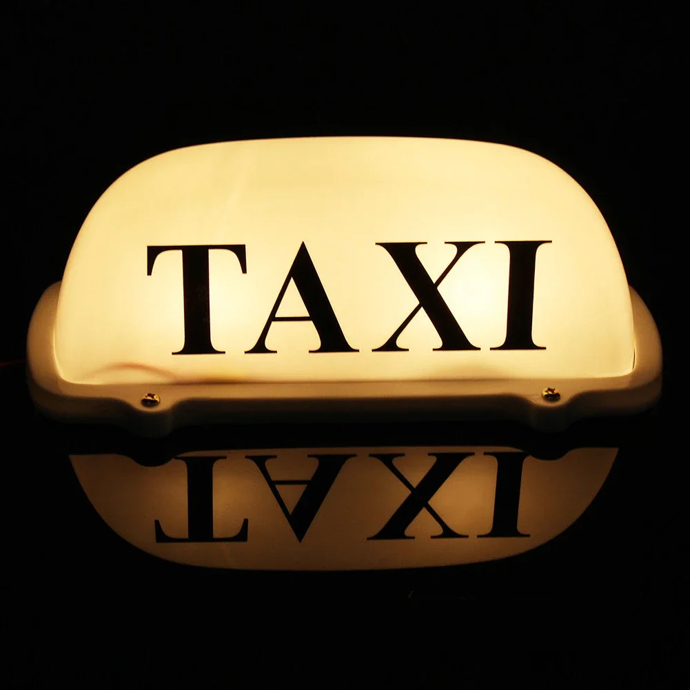 Lámpara de techo con luz superior para cabina de Taxi LED DC12V con base magnética logotipo de TAXI blanco