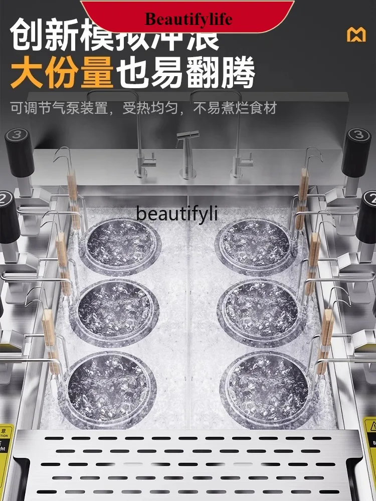 

E132 Pasta Cooker Commercial Full-Automatic Lifting Multi-Function Electric Heating Gas Soup Noodles Stove Boiled Noodles Machin
