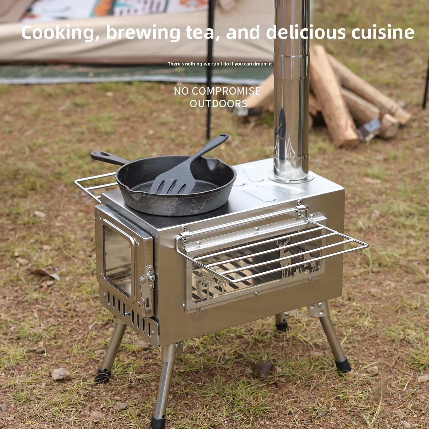 Portable Folding Wood-burning  - Outdoor Camping Wood Stove recension och pris