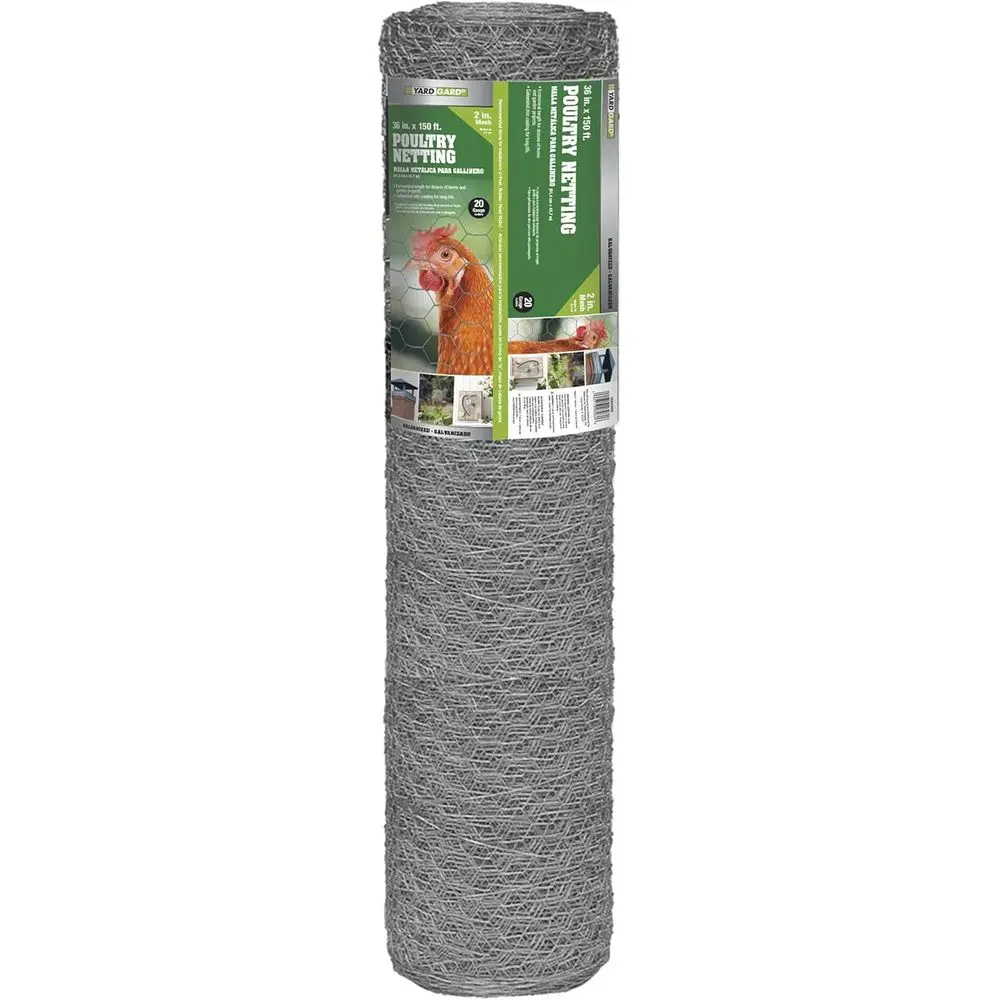 

2 Inch Galvanized Chicken Wire Netting, 20 Gauge Steel, Rabbit and Bird Enclosures, Garden Protection, 36 x 150'