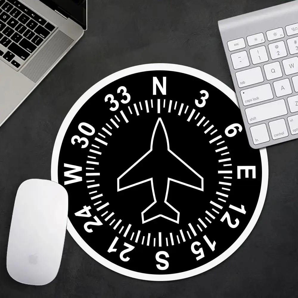 22x22 Mouse Pad Aviation Instrument Round Mouse Pad Desktop Computer Keyboard Wireless Mouse Boy Girl Gift for Play games