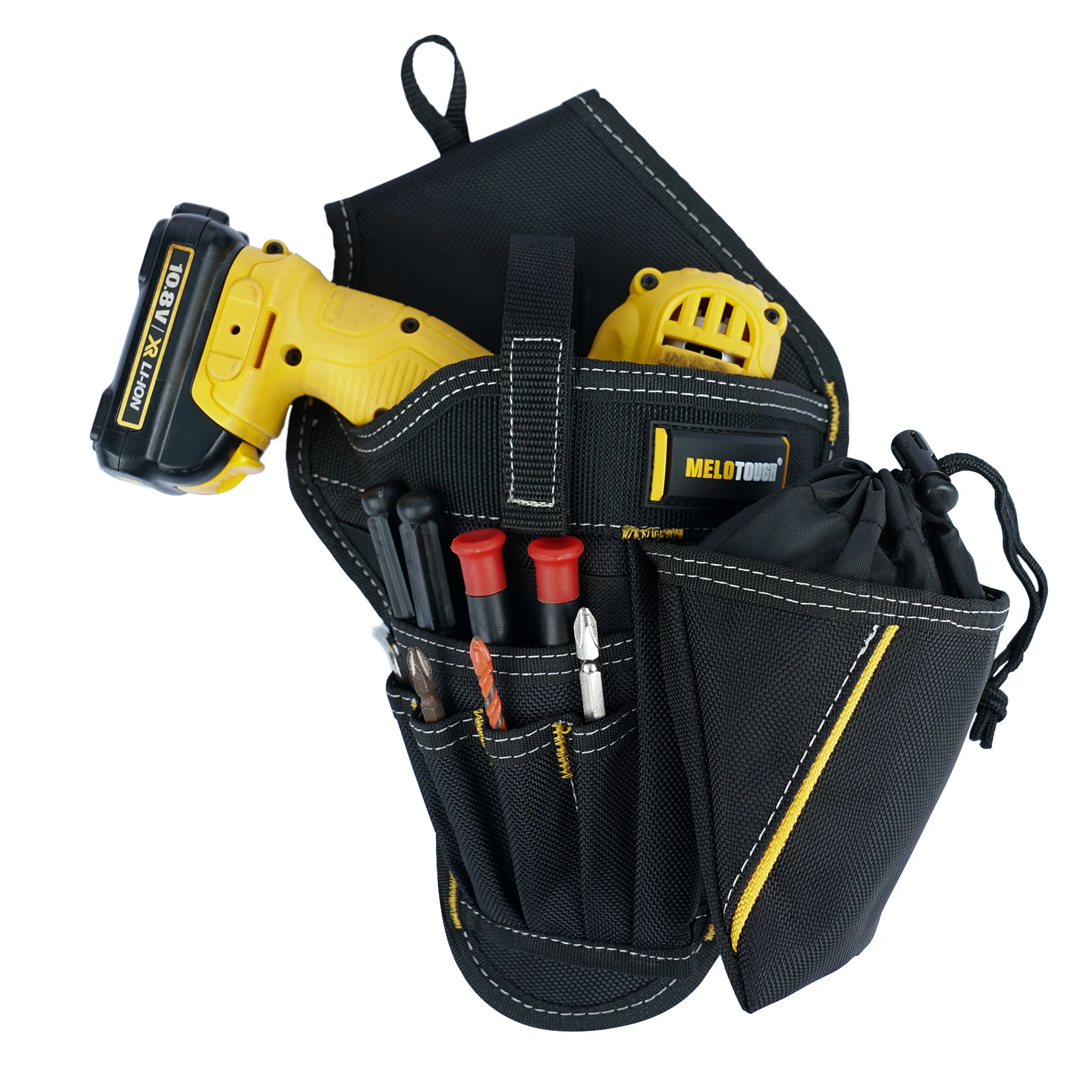 Bohrerholster Schlagschrauberholster mit Bitbeutel Heavy Duty Schlagholster für Werkzeuggürtel – Detail 6