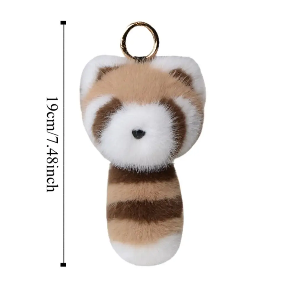 Portachiavi in peluche di procione con coda grande per bambini, peluche soffice e soffice, portachiavi con procione, creativo, morbido e carino, portachiavi con animali per bambine