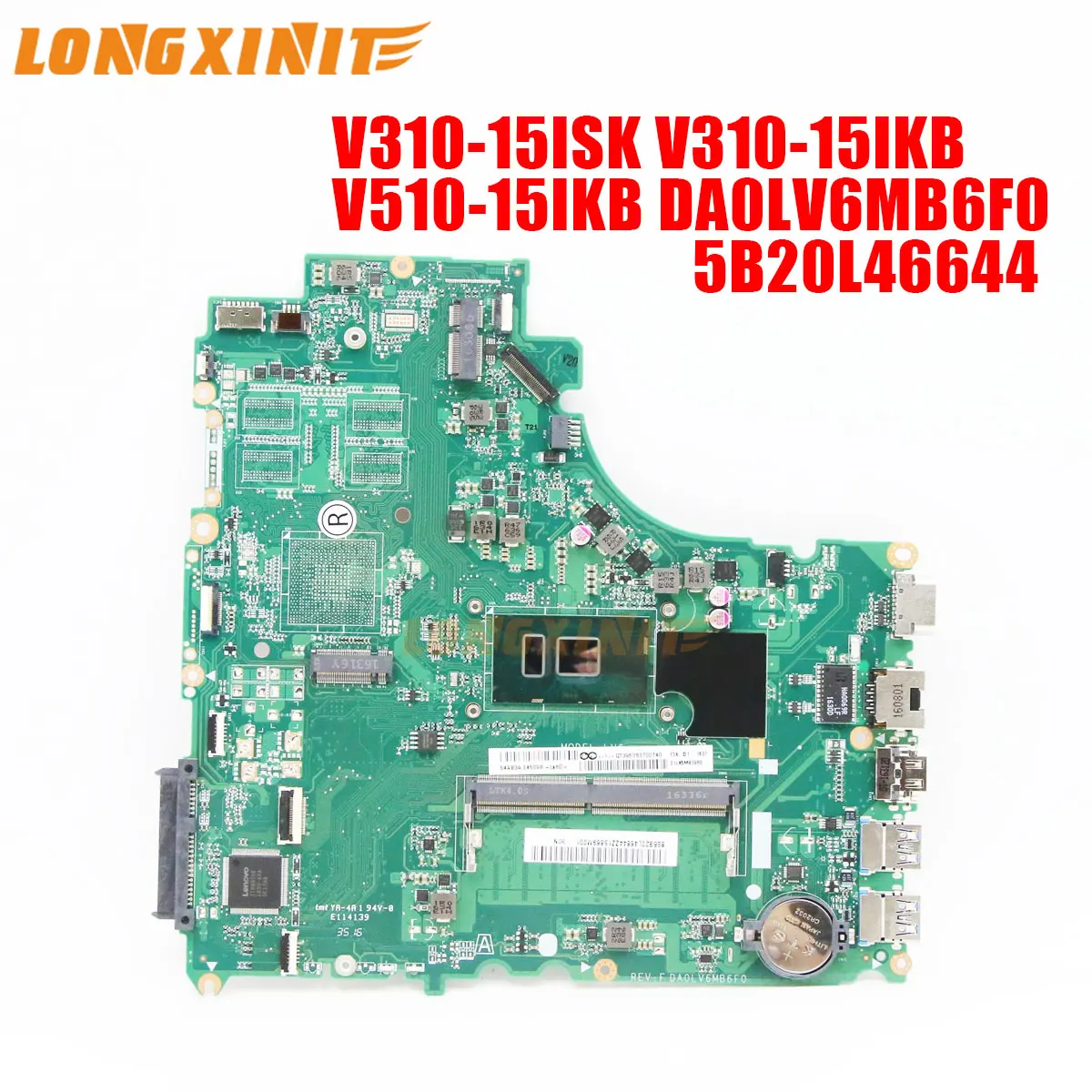 For lenovo  V310-15ISK V310-15IKB V510-15IKB DA0LV6MB6F0 laptop motherboard.with CPU:I3 I5 I7 GPU:UMA RAM:4G