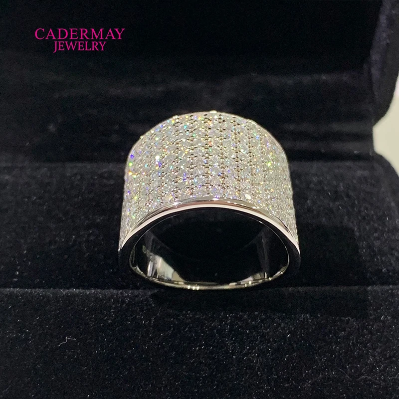 Hip-Hop Jewelry Round Moissanite Pinky Ring Custom Made 925Silver Iced Out Half Band Moissanite Ring Men Gift