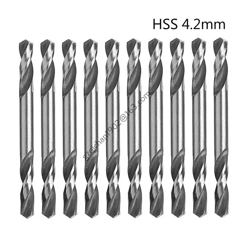 X7AB 10pcs 4.2mm HSS مزدوج نهاية دوامة أدوات الحفر أدوات الحفر
