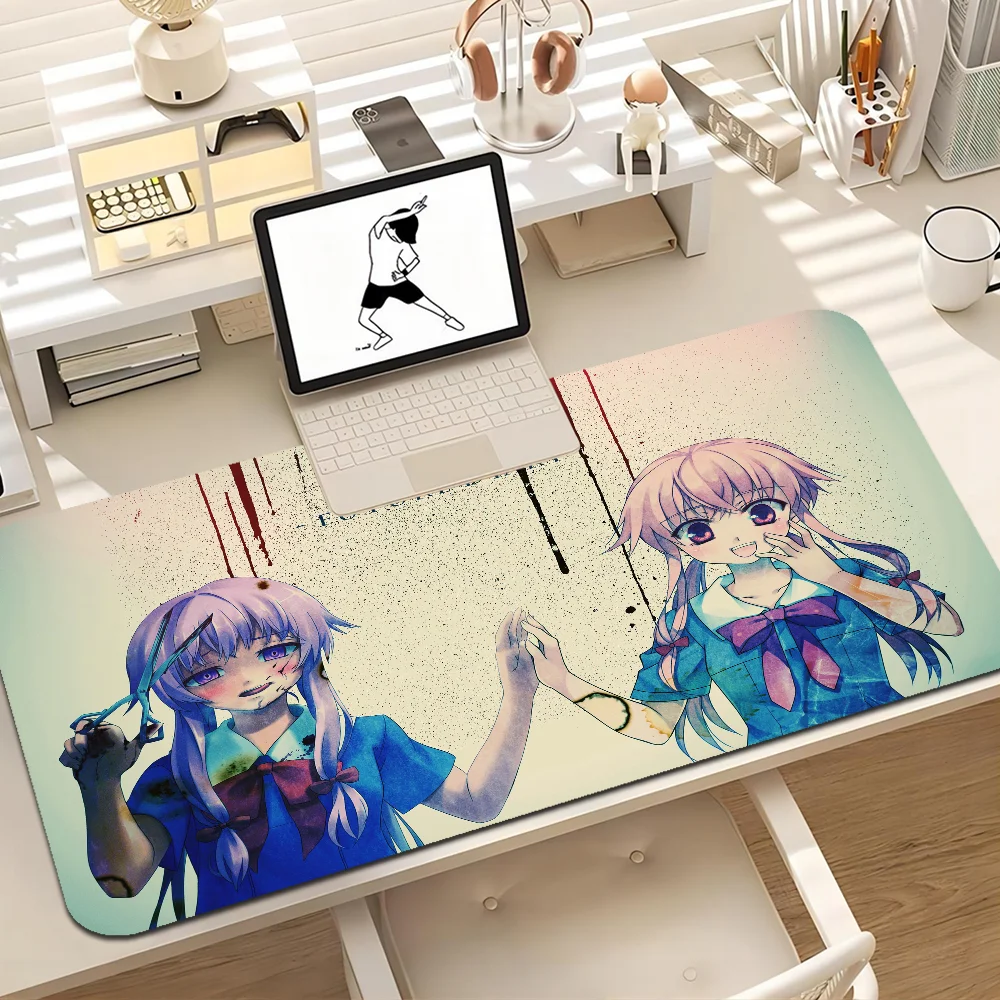 Mirai Nikki Future Diary 80x30cm XL Lockedge Office Computer Desk Mat Table Keyboard Big Mouse Pad Laptop Cushion Girls Bedroom