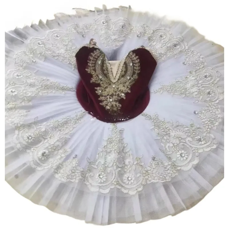 Vestidos de balé para meninas, fantasia profissional de performance tutu de balé infantil para meninas, saia de véu inchado, traje de palco