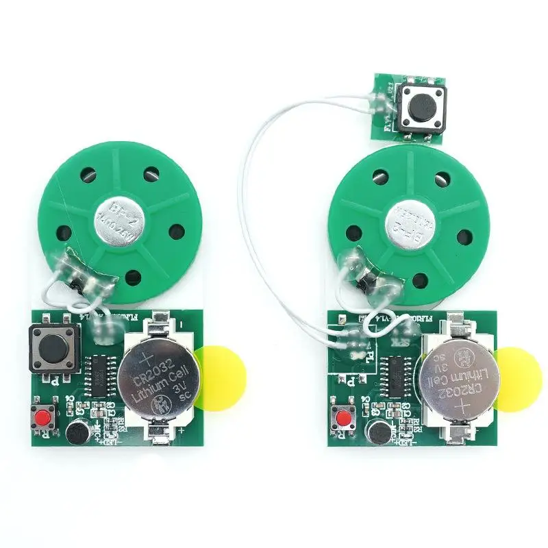 Module d'enregistrement en 25 secondes, contrôle de boutons Compact avec ruban adhésif Double face, puce sonore enregistrable PCB, 1 pièce