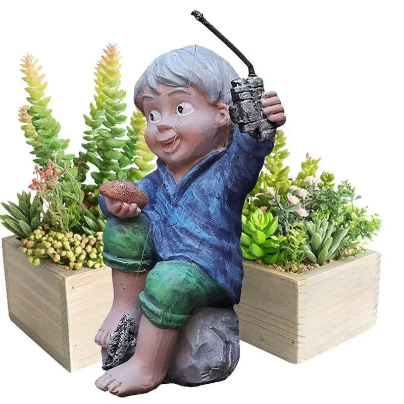 

Fisherboy Garden Decoration Patio Sculpture Decoration Outdoor Lawn Fishing Decorative Statue For Home Offices Living Room