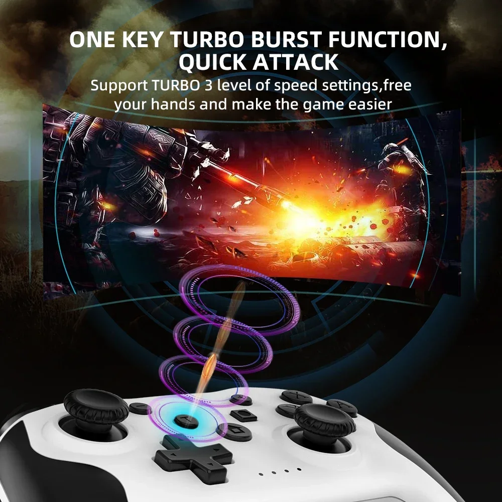 GAMINJA Wireless BT Controller per Nintendo Switch Pro Smartphone PC TV Box Tablet PS3 Tesla Gamepad PC Joystick Controller 2.4G