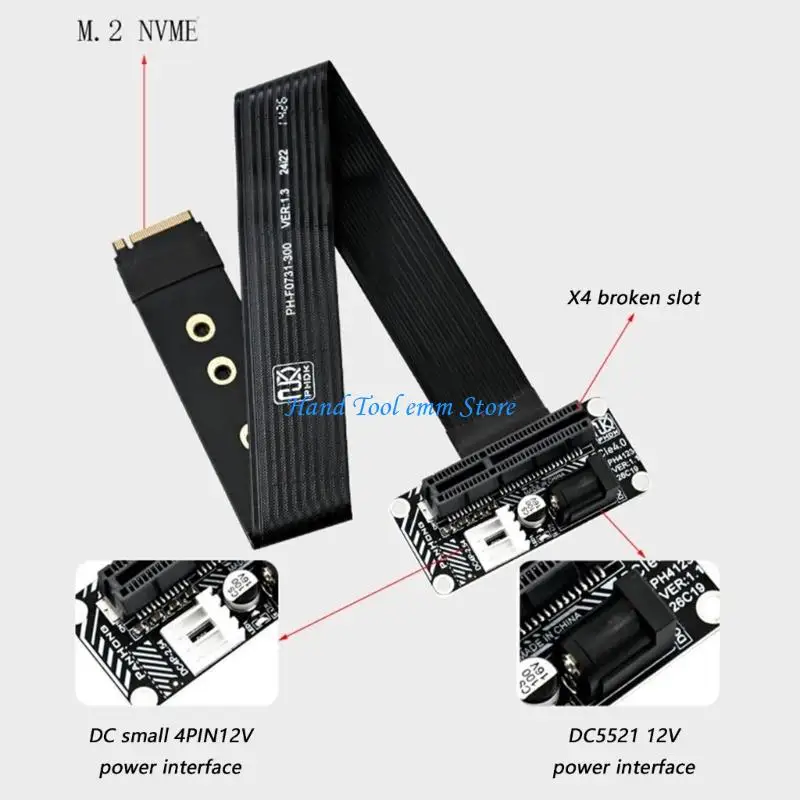 H37F M.2 To PCIe4.0 4X Risers Card Enables External Graphics Card For Better Cooling
