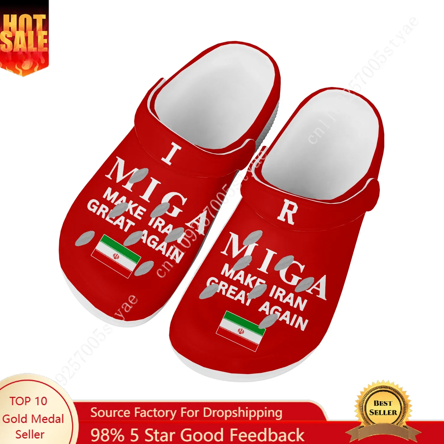 

MAKE IRAN GREAT AGAIN Sandals Mens Women Water Shoes Home Garden Clogs Custom Made Beach Bath Breathable Hole Slippers