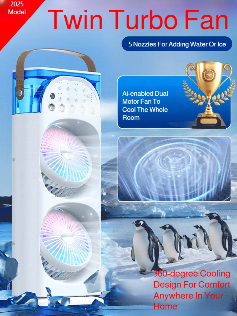 Portable Air Cooler Fan with Aromatherapy, Efficient Airflow, Cooling, Large Area Wind, Natural Breeze Ideal for Home Office Use