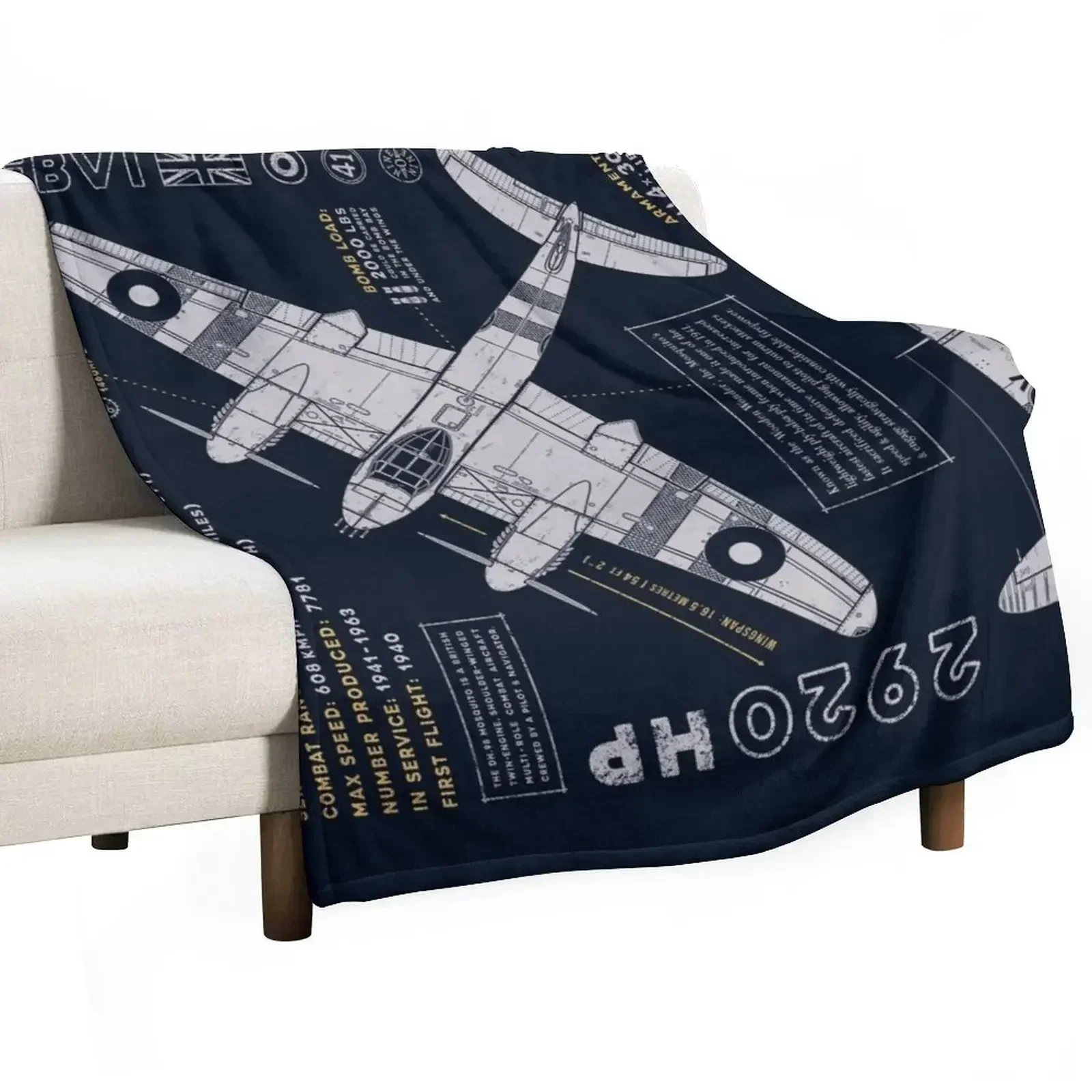 de Havilland Mosquito Throw Blanket Heavy Blankets For Bed Blankets