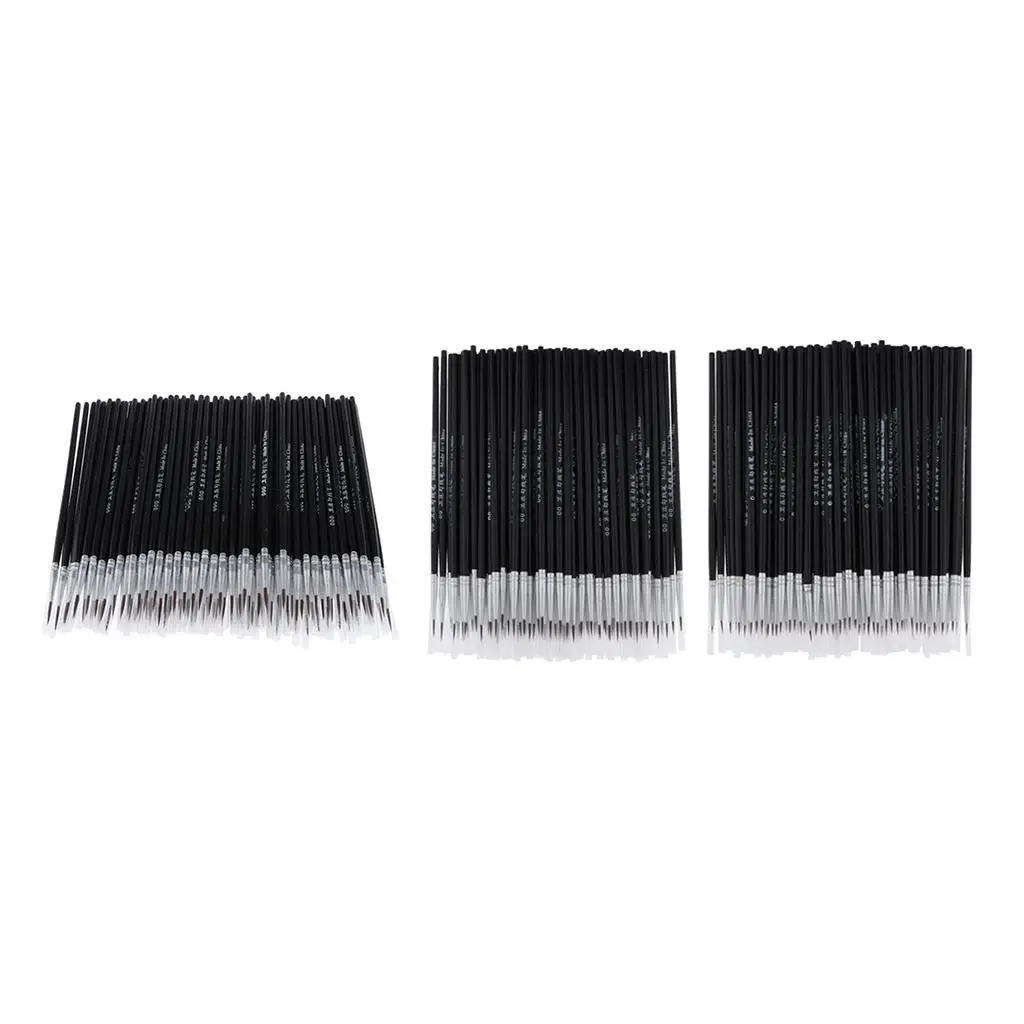 Artists Painting Brushes Nylon Round Handle Paint Tools for Miniature Craft and Art Projects