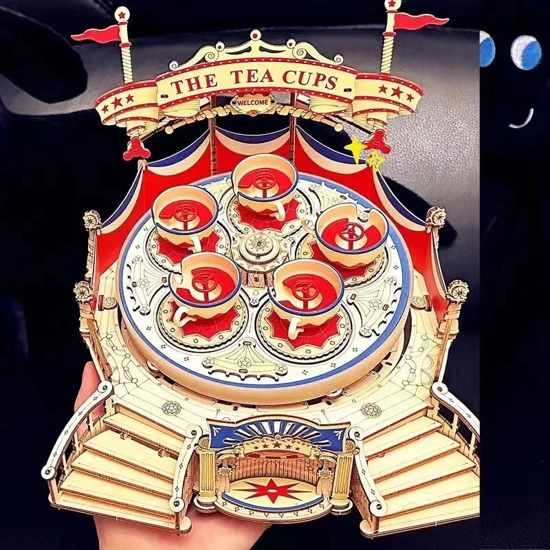 3D Wooden Puzzles, Birthday Gifts, Creative Ornaments, Playground Fairy Tale Rotating Ornaments, Handmade Carousels