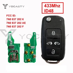 YOCASTY-mando a distancia para coche, mando a distancia de 434Mhz, ID48, para VW Sharan Multivan Caravelle, 7N0837202K, 7N0837202F, 7N0837202AE