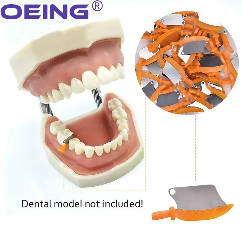 50Pcs/Box Dental Wedge-shaped Spacer Interdental Space Protection Spacer with Metal Plastic Wedge-shaped Blade S M L Number