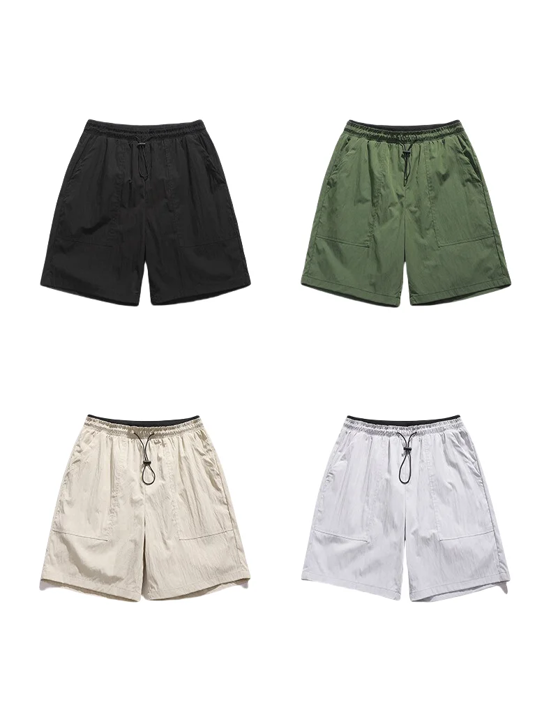 

ZG Double waist design contrast color summer ice silk casual shorts men's young quick-drying shorts