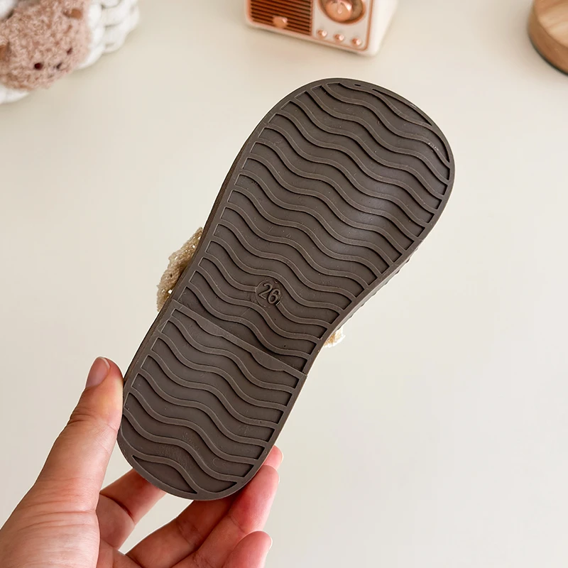 Sepatu Kulit Anak Kecil Usia 1-12 Tahun Warna Beige dengan Pita Renda Sepatu Jalan Anak Perempuan Empat Musim Warna Khaki Tua Lembut Sepatu Anak Tunggal