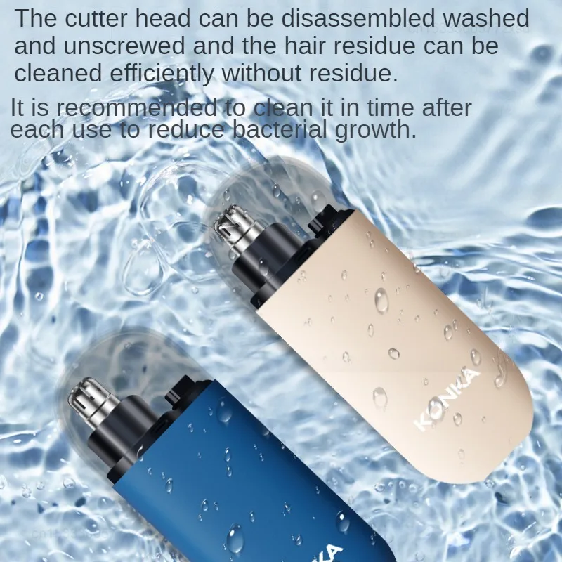  Konka Nose Hair Trimmer Safe Trimming Round Head Hair Trimmer Rechargeable Long Endurance Waterproof Portable Rapid Care