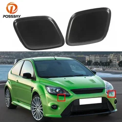 Pair Car Front Bumper Headlight Washer Nozzle Jet Covers Black Cap for Ford Focus 2012 2013 2014 Auto Exterior Accessories Parts