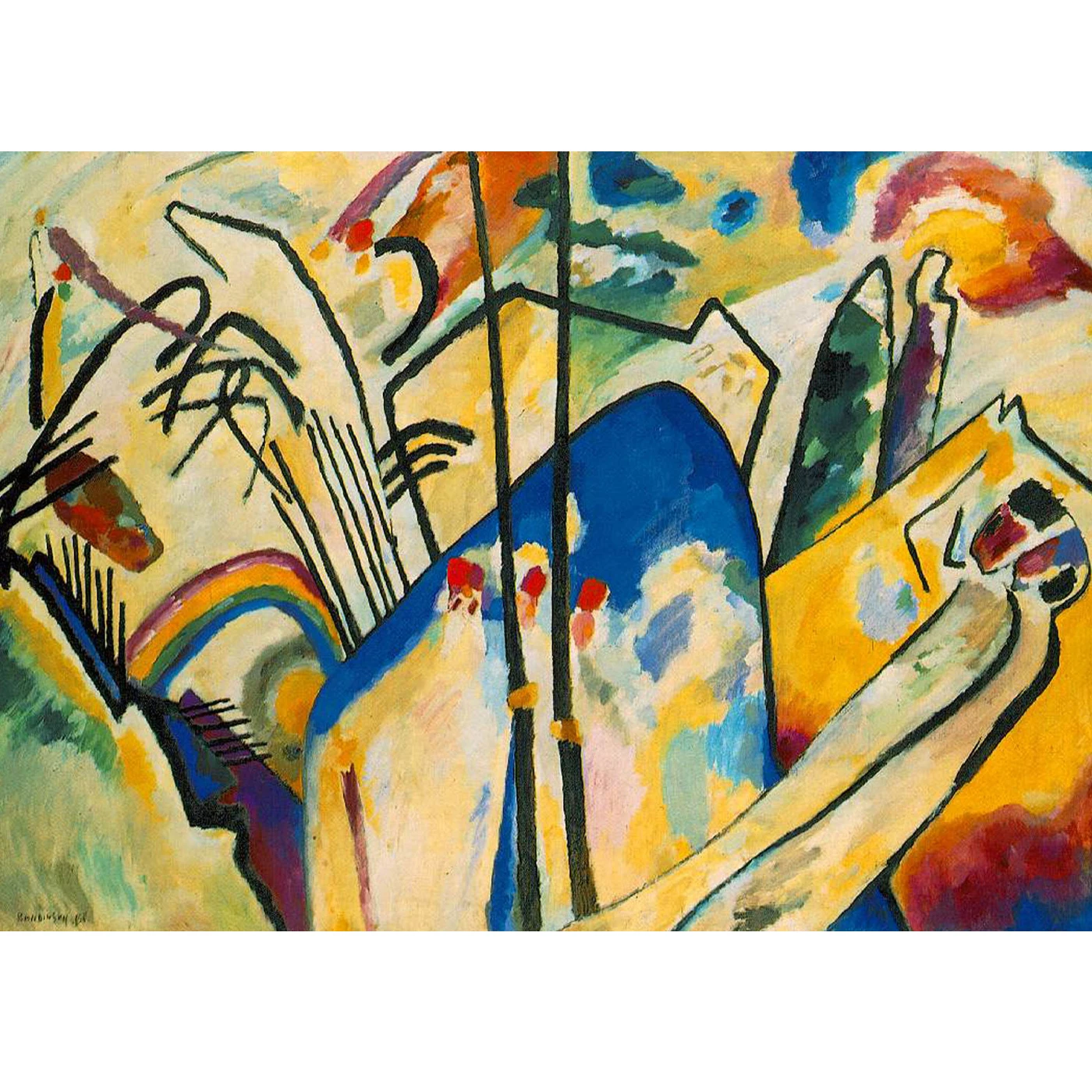 Composition IV by Wassily Kandinsky, Abstract oil painting,Hand made famous painting reproduction,Modern wall decor picture